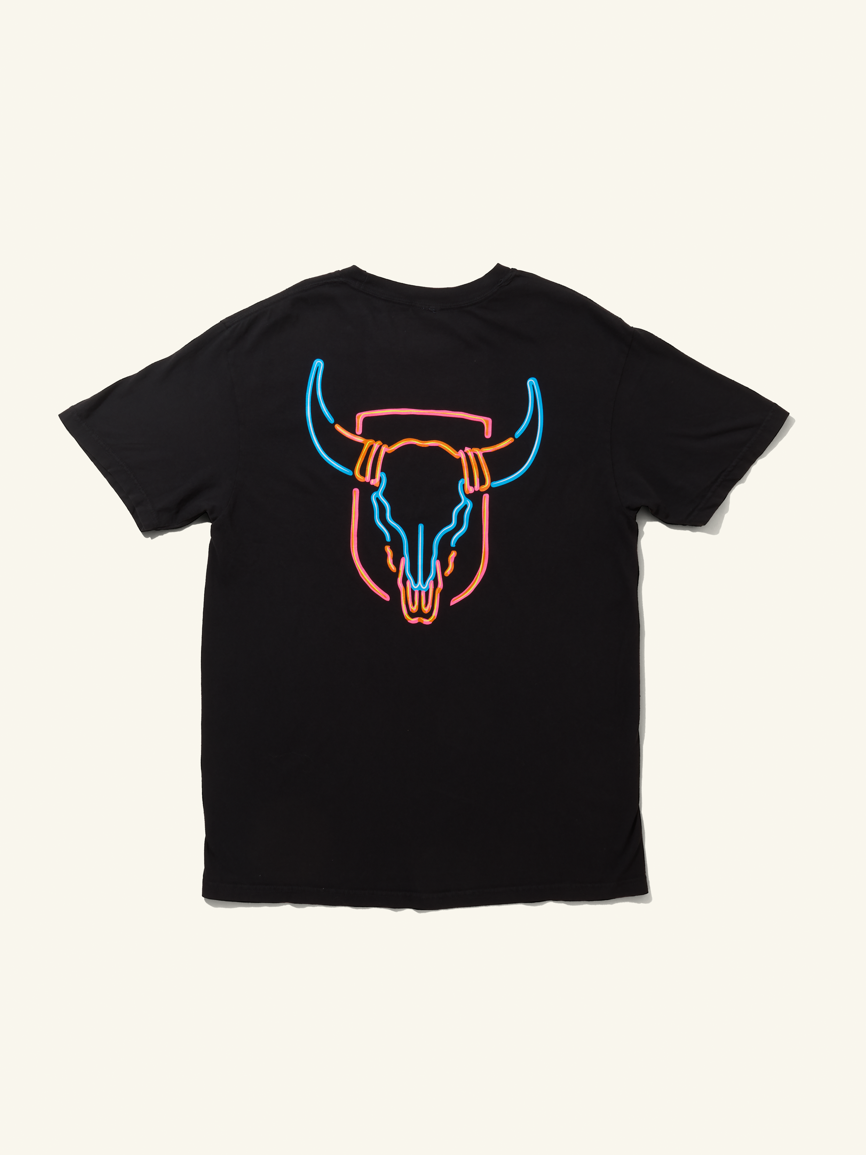 Combat MFG Neon Bull Outline Tee, Black