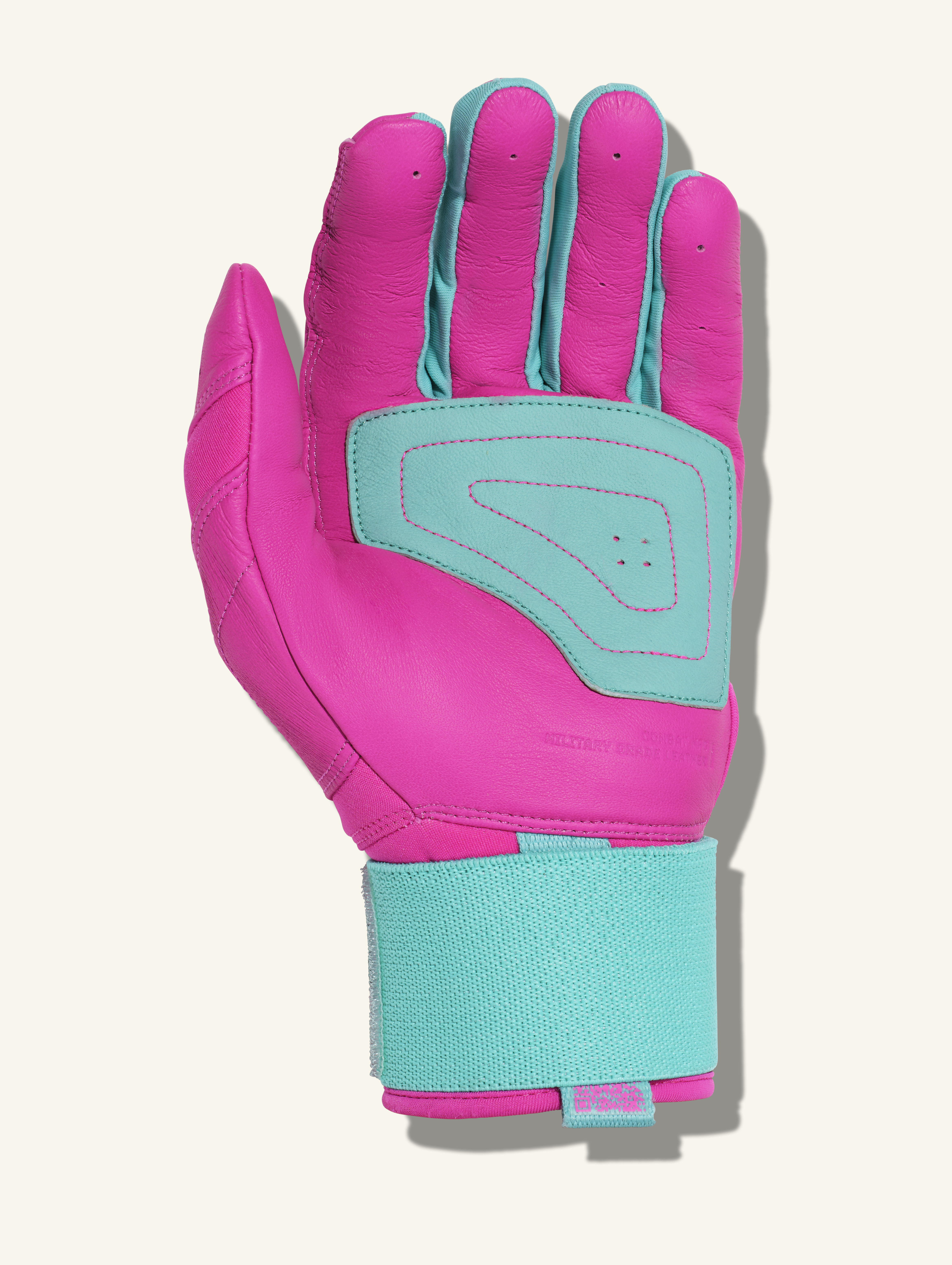 COMBAT MFG Ying Yang Long Strap Batting Gloves, Mint/Pink, XX-Large
