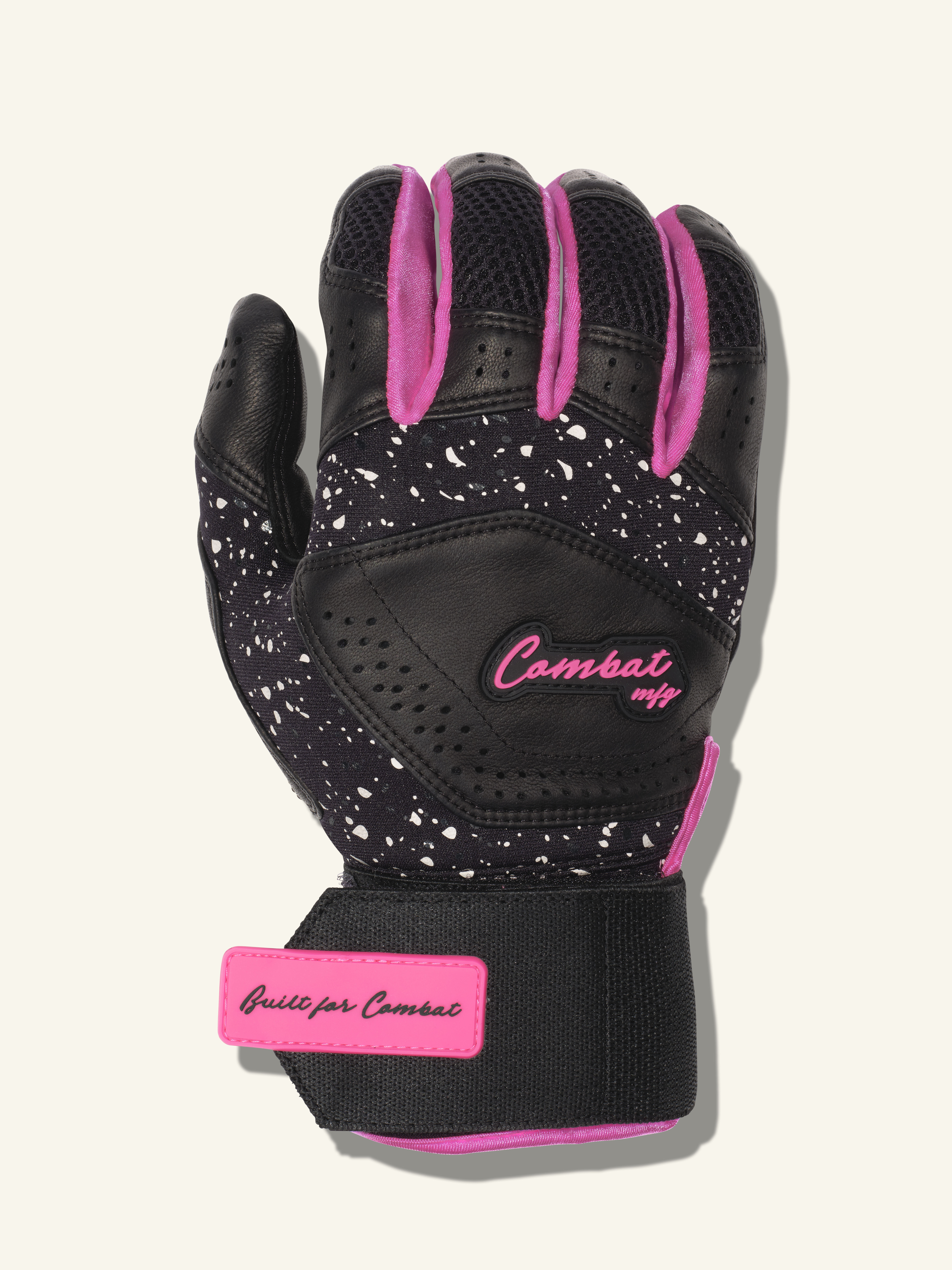 COMBAT MFG Cookie Jar Long Strap Batting Gloves, Black, Adult X-Small