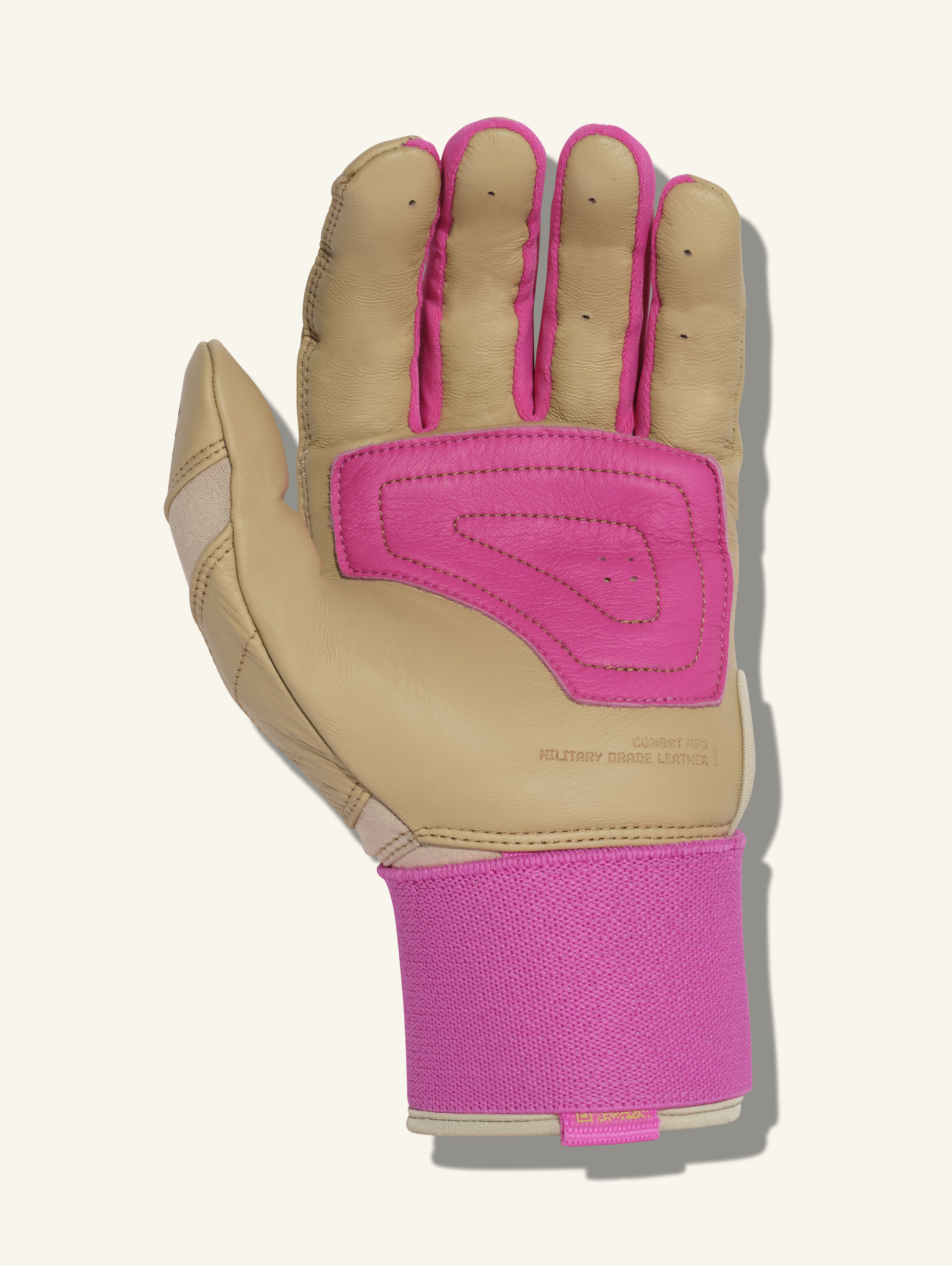 COMBAT MFG Ying Yang Long Strap Batting Gloves, Sand/Pink, XX-Large
