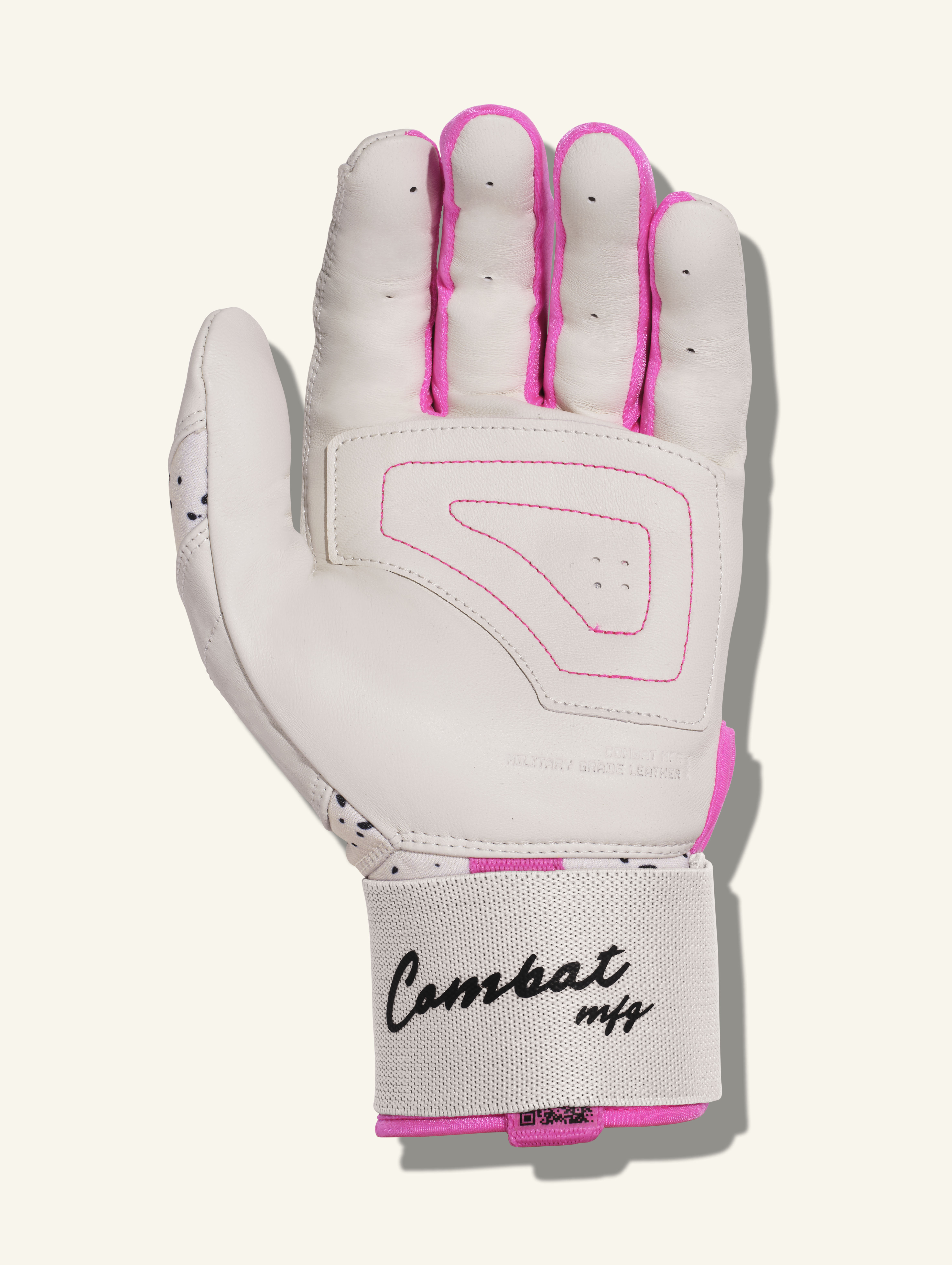 COMBAT MFG Cookie Jar Long Strap Batting Gloves, White, Adult X-Small