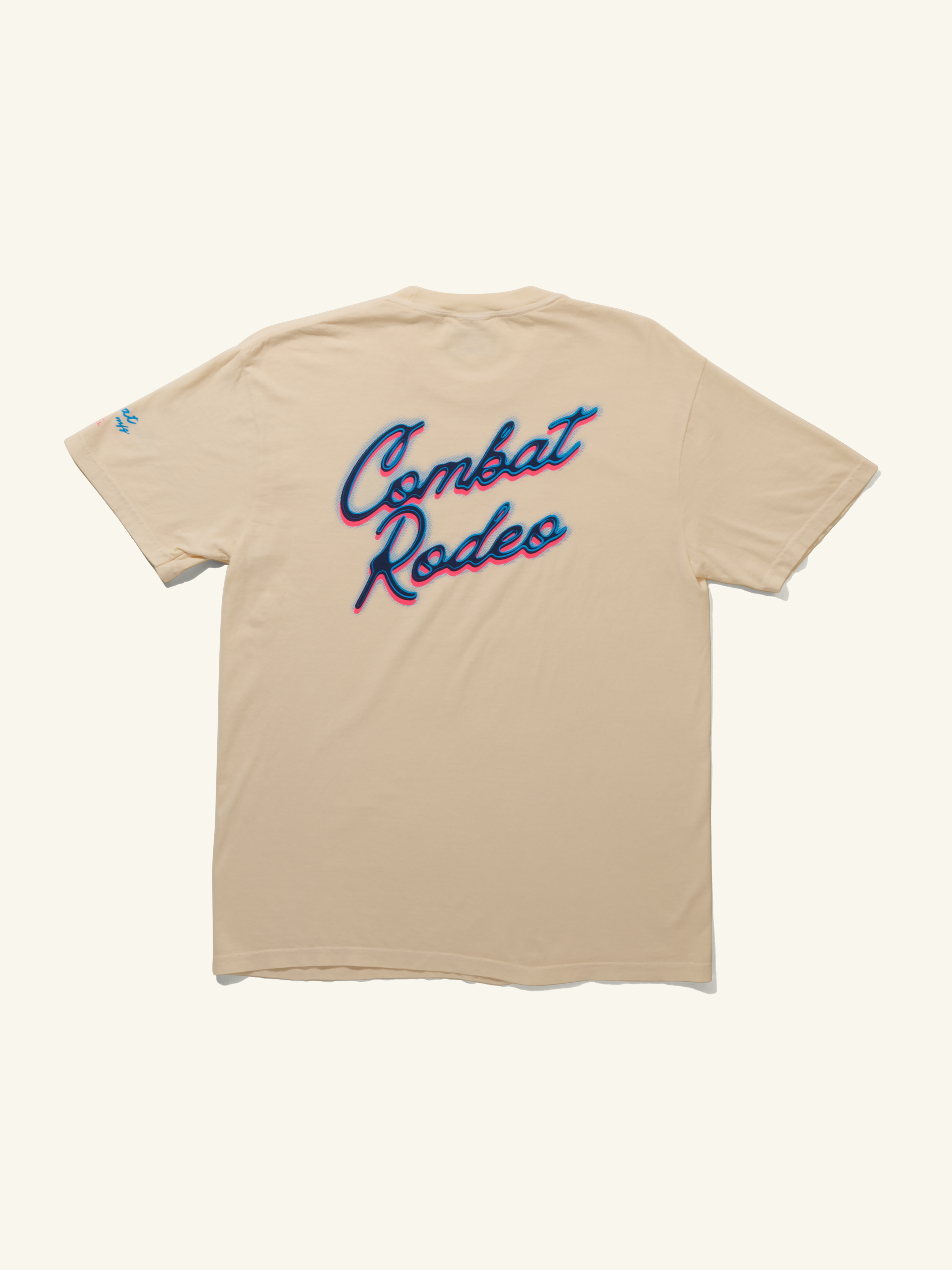 Combat MFG Left Chest Cowboy Neon Tee, Cream