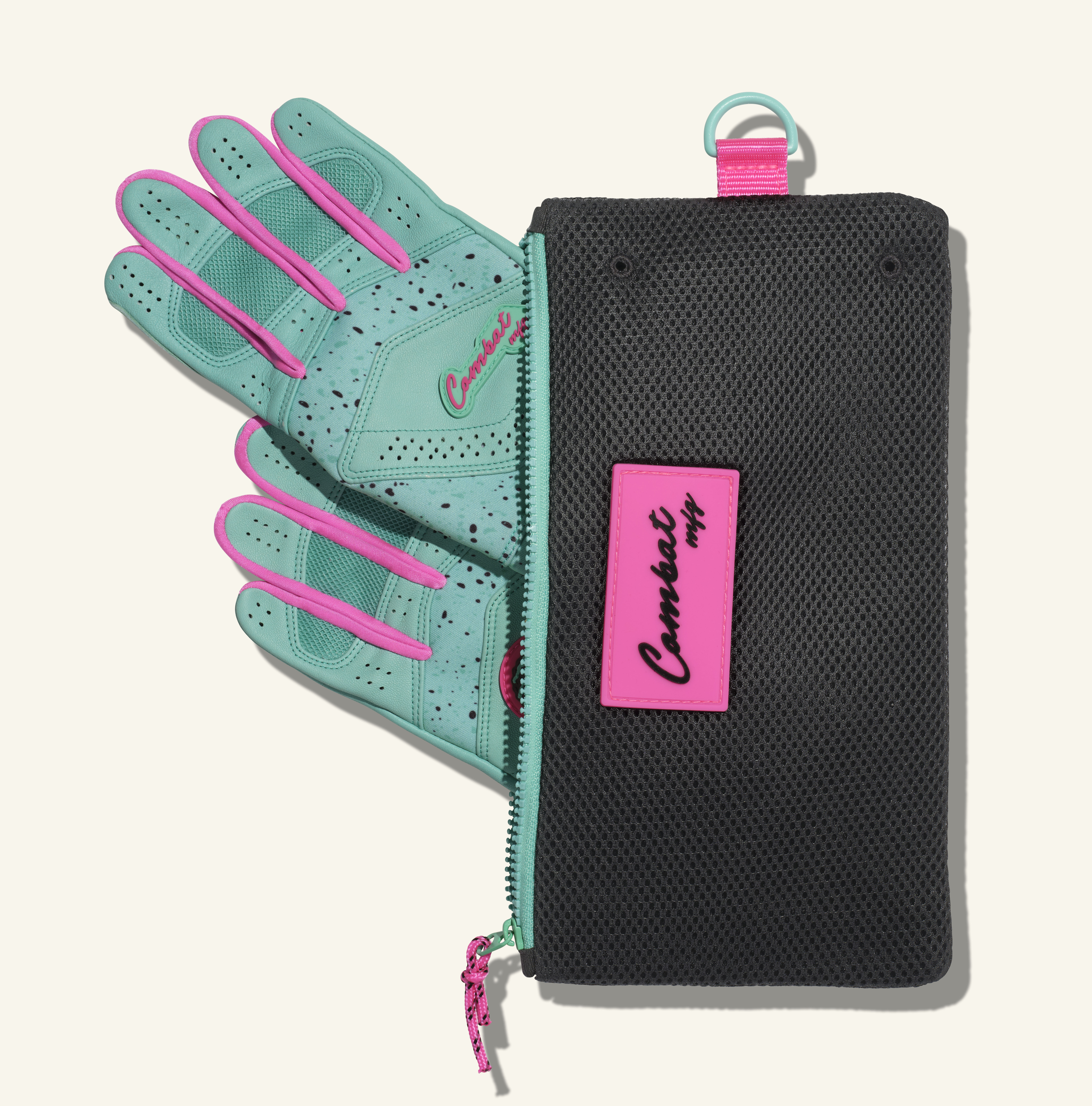 COMBAT MFG Cookie Jar Long Strap Batting Gloves, Mint, Adult X-Small