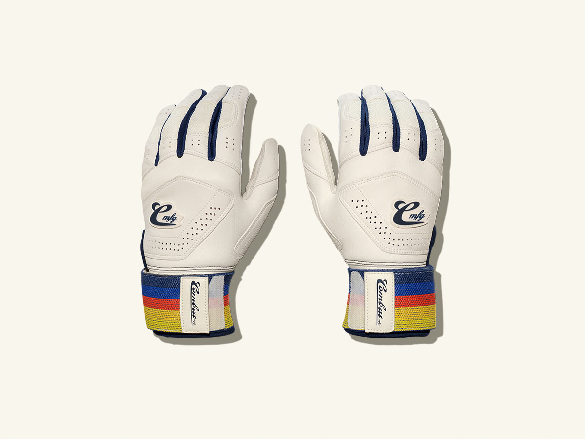 COMBAT MFG Coastal Collective Long Strap Batting Gloves, Cream