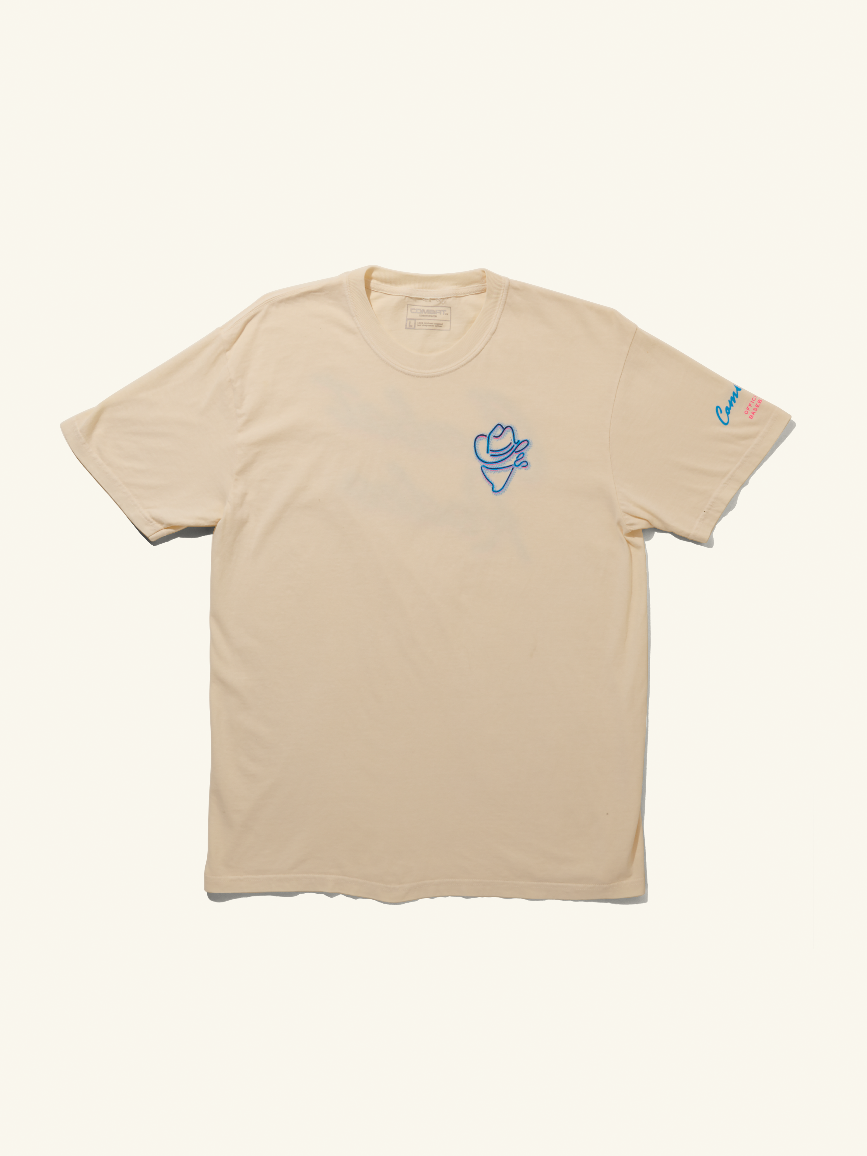 Combat MFG Left Chest Cowboy Neon Tee, Cream