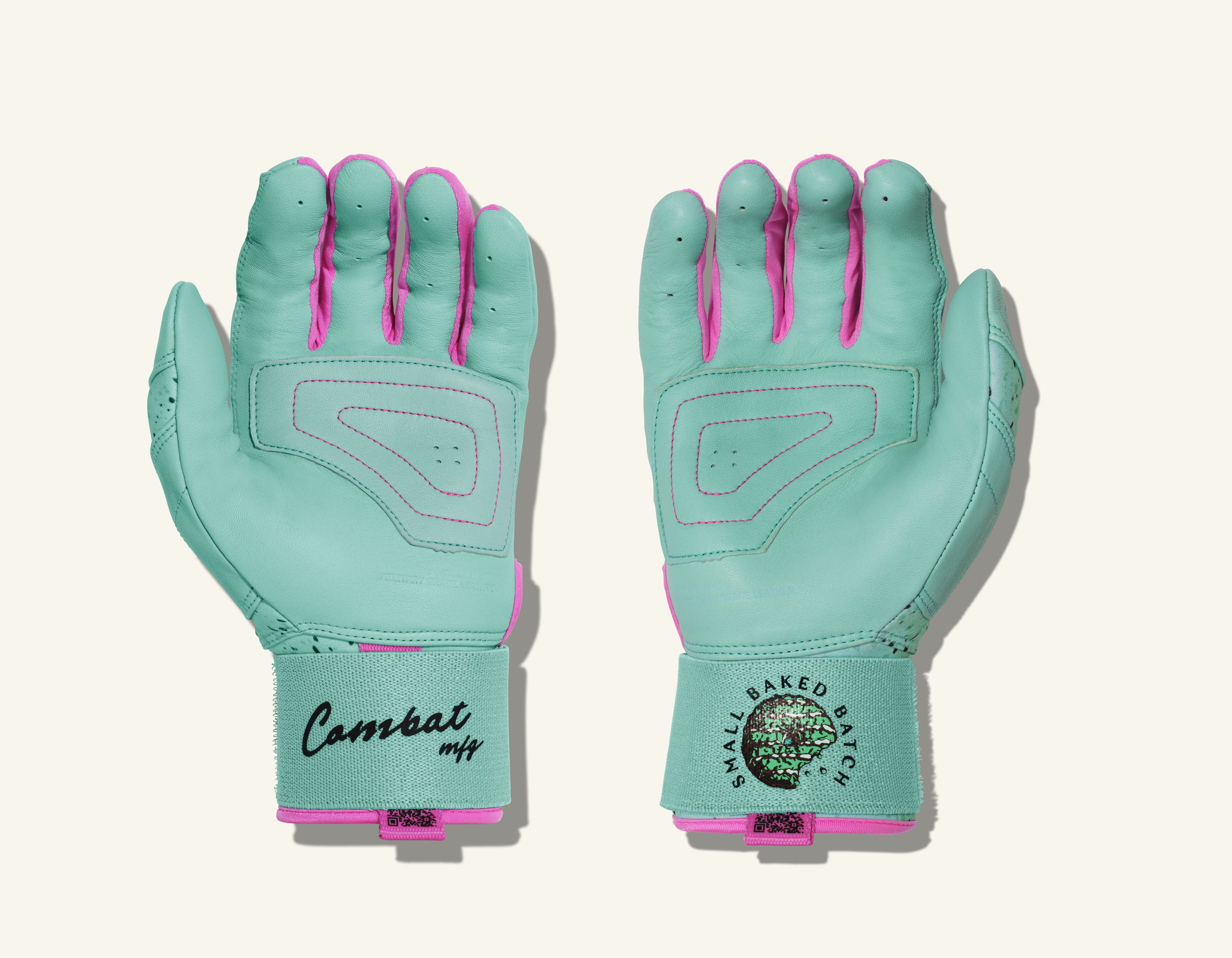 COMBAT MFG Cookie Jar Long Strap Batting Gloves, Mint, Adult X-Small