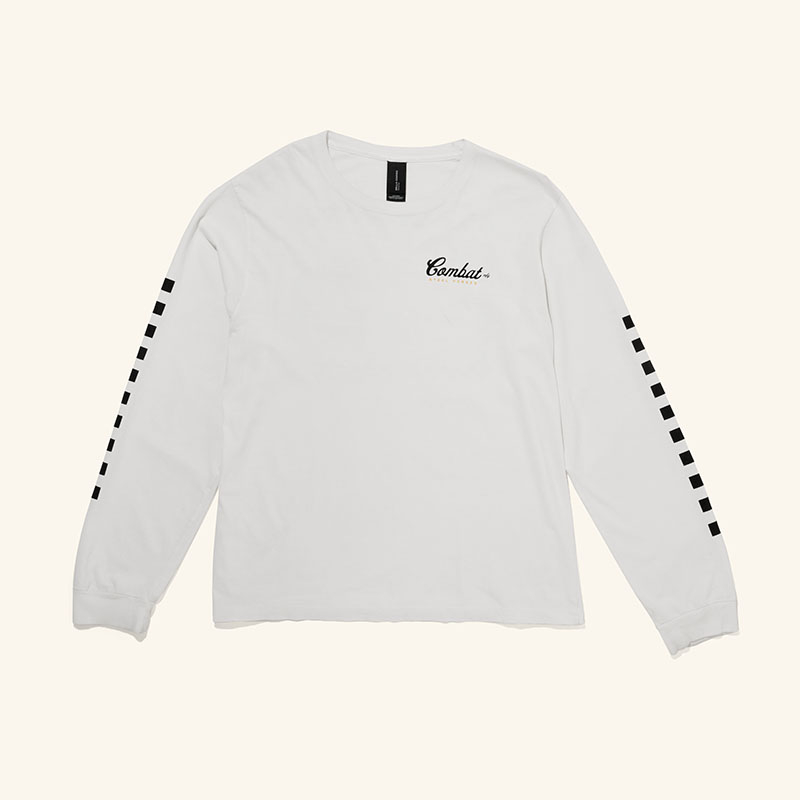 Combat MFG&nbsp;Steel Horses Full Throttle LS Tee, Vintage White