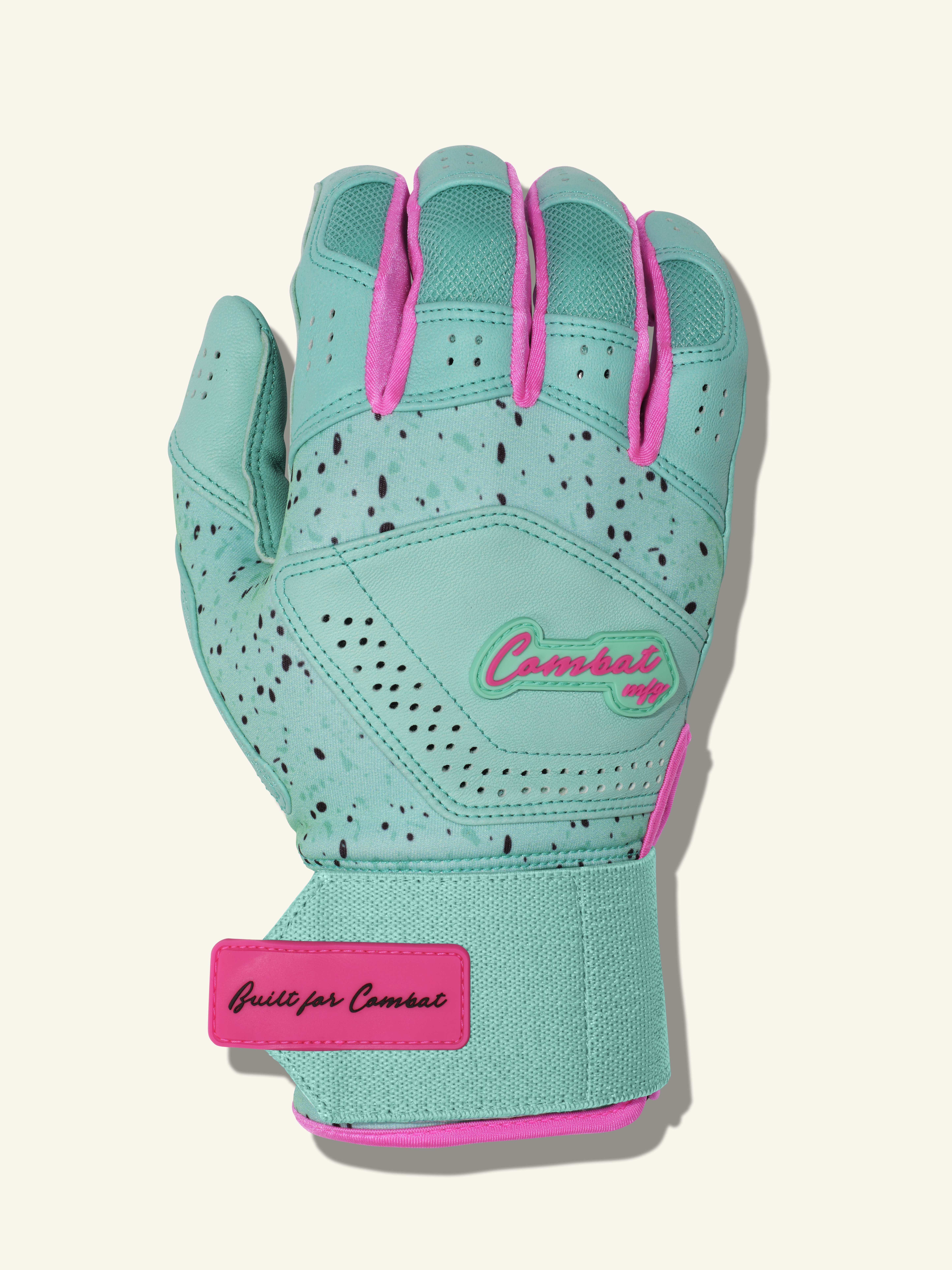 COMBAT MFG Cookie Jar Long Strap Batting Gloves, Mint, Adult X-Small