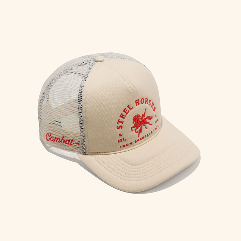 Combat MFG Steel Horses Patch '47 Hat, Cream