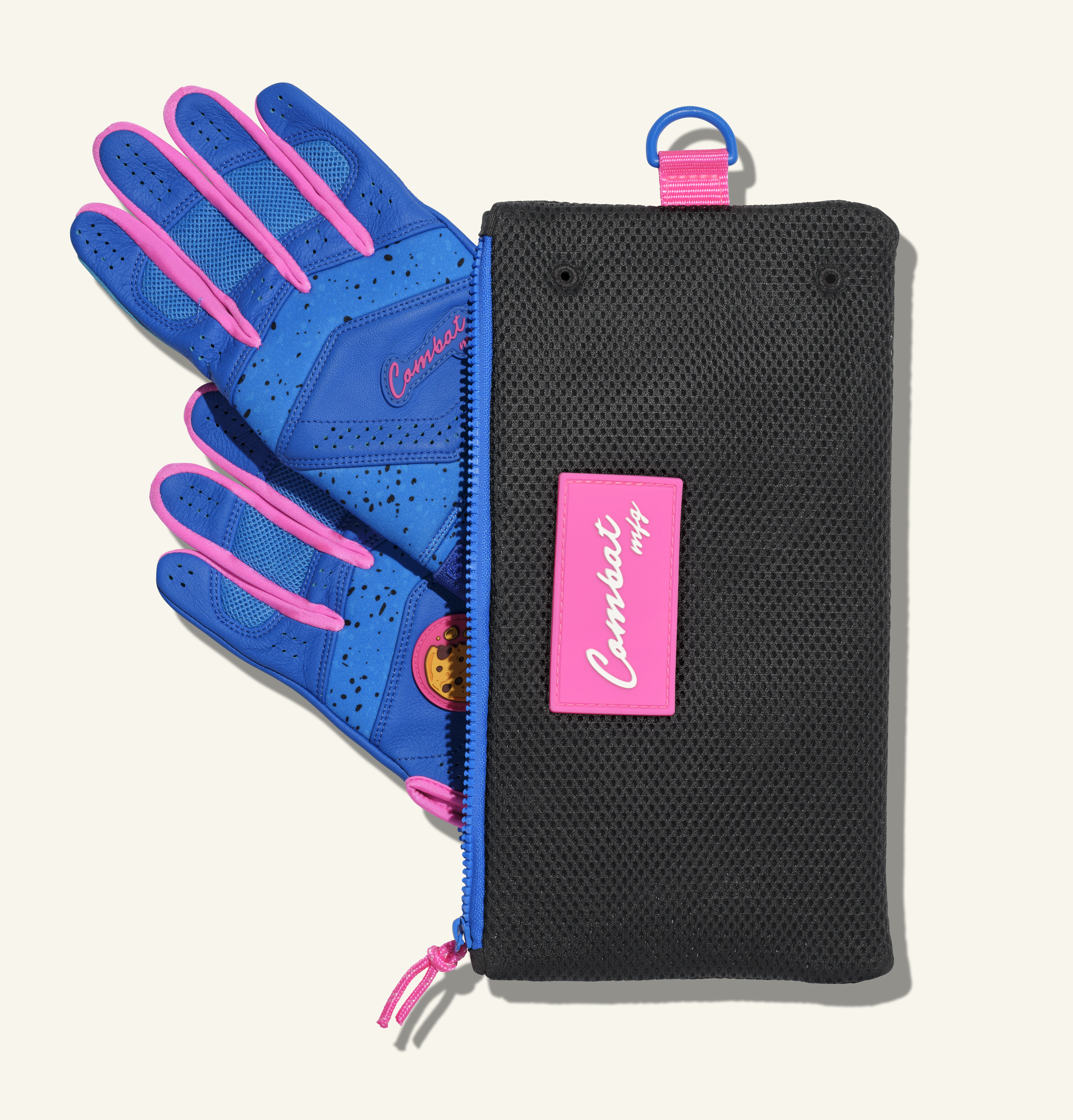 COMBAT MFG Cookie Jar Long Strap Batting Gloves, Royal, Adult X-Small