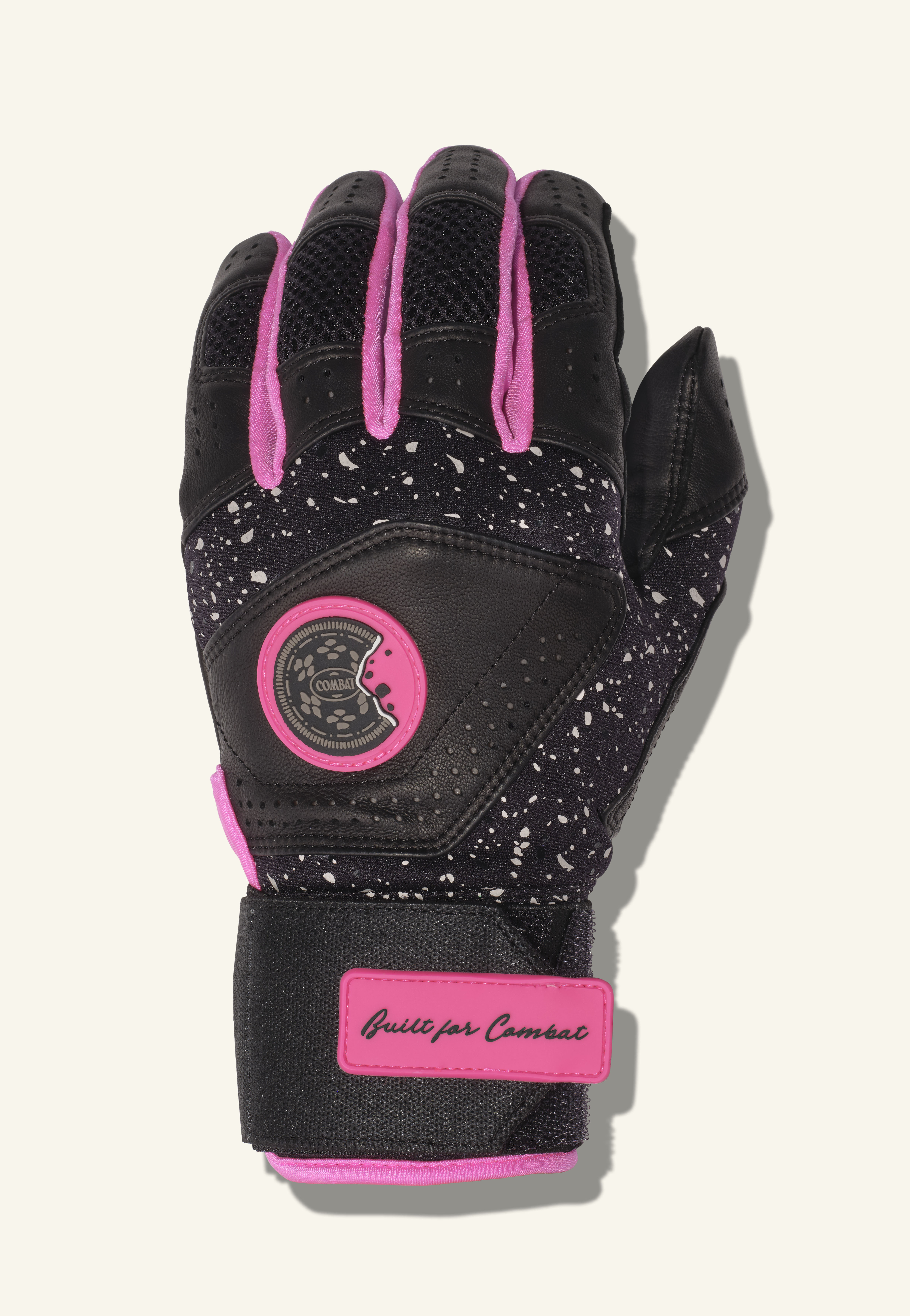 COMBAT MFG Cookie Jar Long Strap Batting Gloves, Black, Adult X-Small