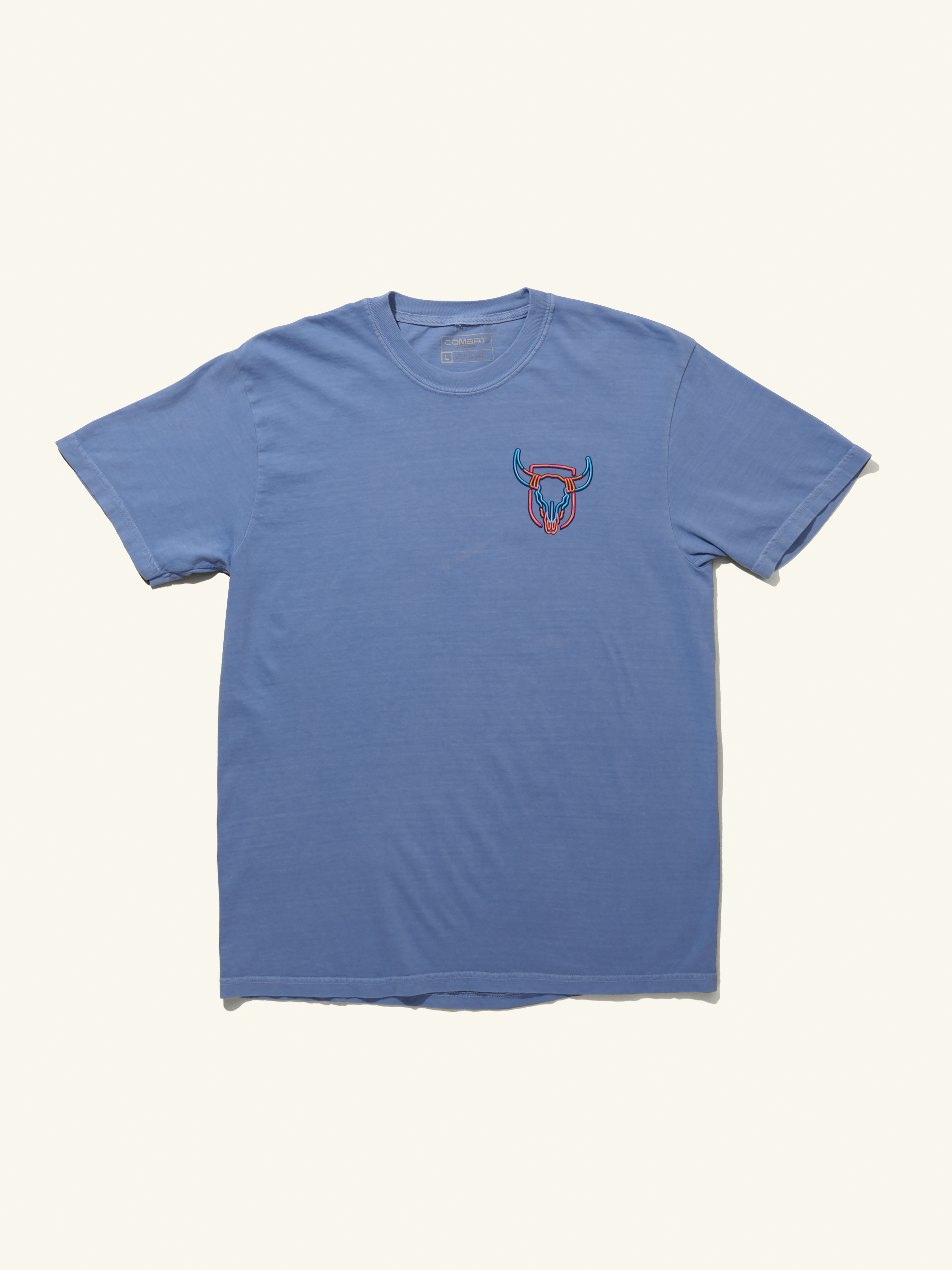 Combat MFG Neon Bull Outline Tee, Blue