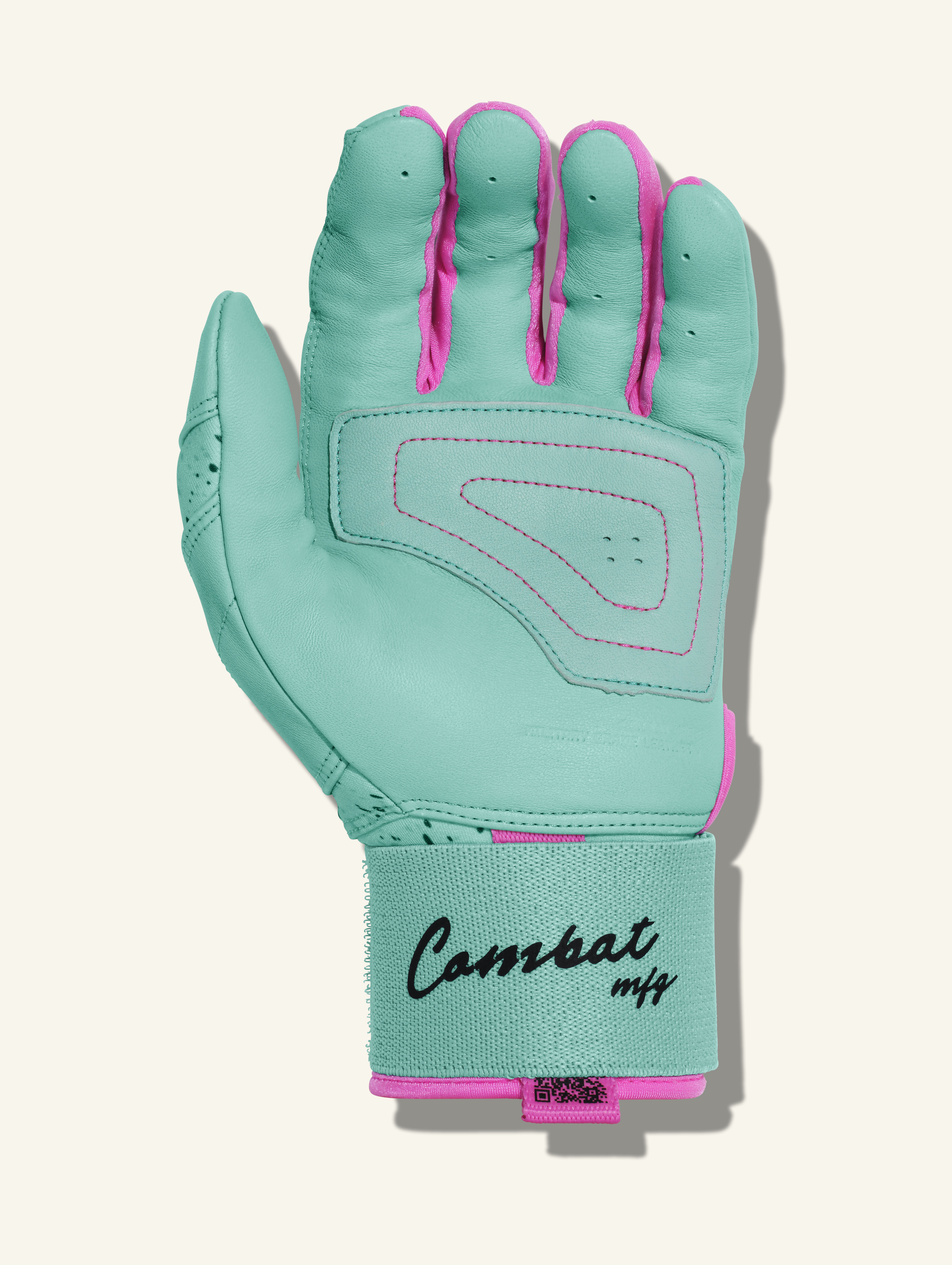 COMBAT MFG Cookie Jar Long Strap Batting Gloves, Mint, Adult X-Small